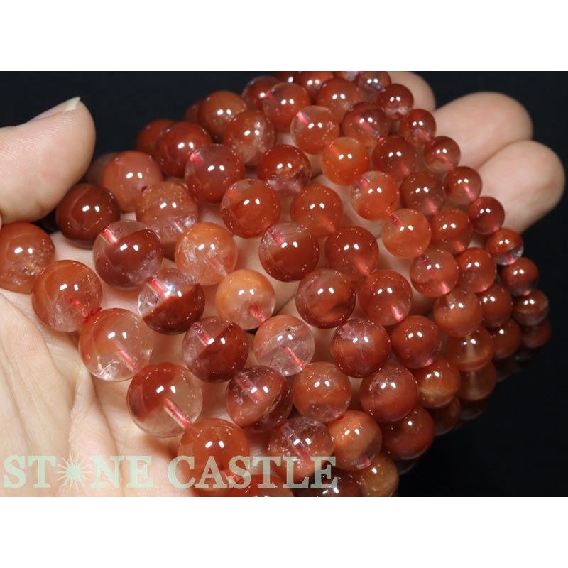 石流通センター 高品質 天然石 ブレスレット レッドラビットヘアルチルファントム (5A) (約11〜11.5mm) (ケース付) パワーストーンの画像