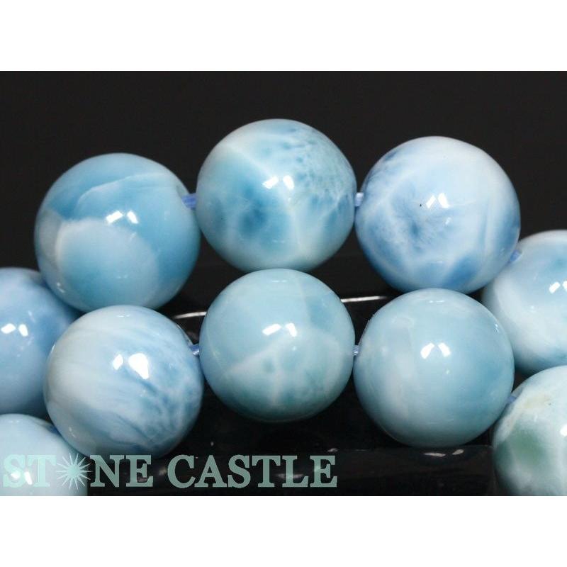 石流通センター 高品質 天然石 ブレスレット ラリマー (6A) (約12〜12.5mm) (ケース付) パワーストーンの画像