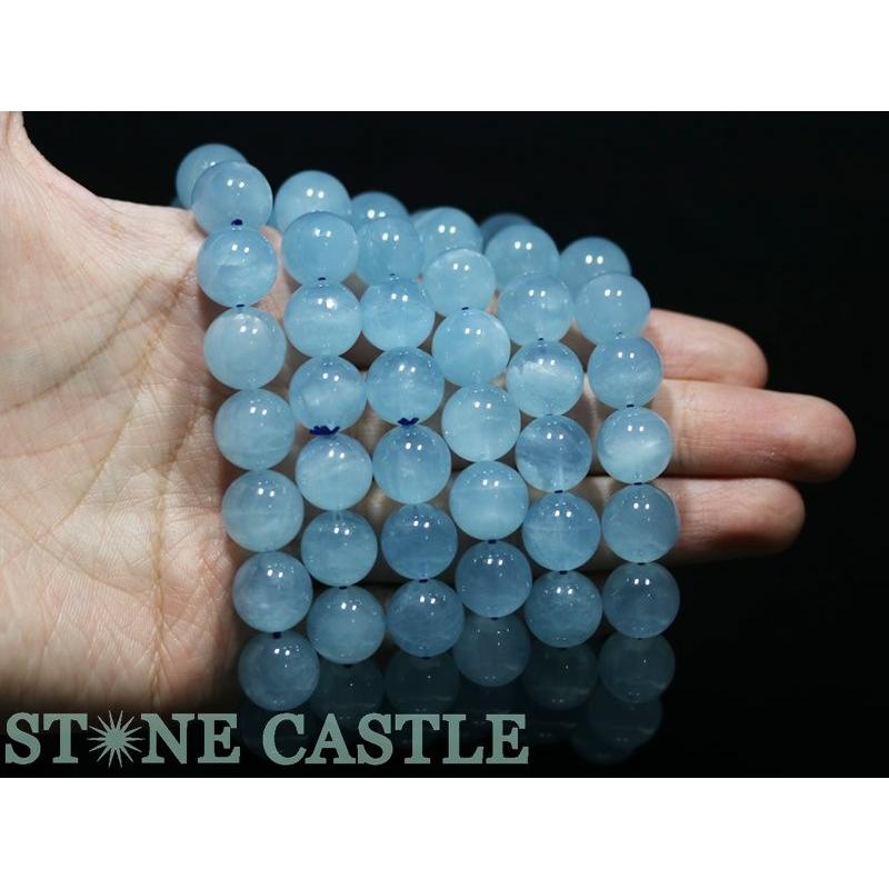 石流通センター 高品質 天然石 ブレスレット キャッツアイアクアマリン (5A) (約14〜14.5mm) (ケース付) パワーストーンの画像