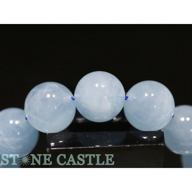 石流通センター 高品質 天然石 ブレスレット キャッツアイアクアマリン (5A) (約14〜14.5mm) (ケース付) パワーストーンの画像