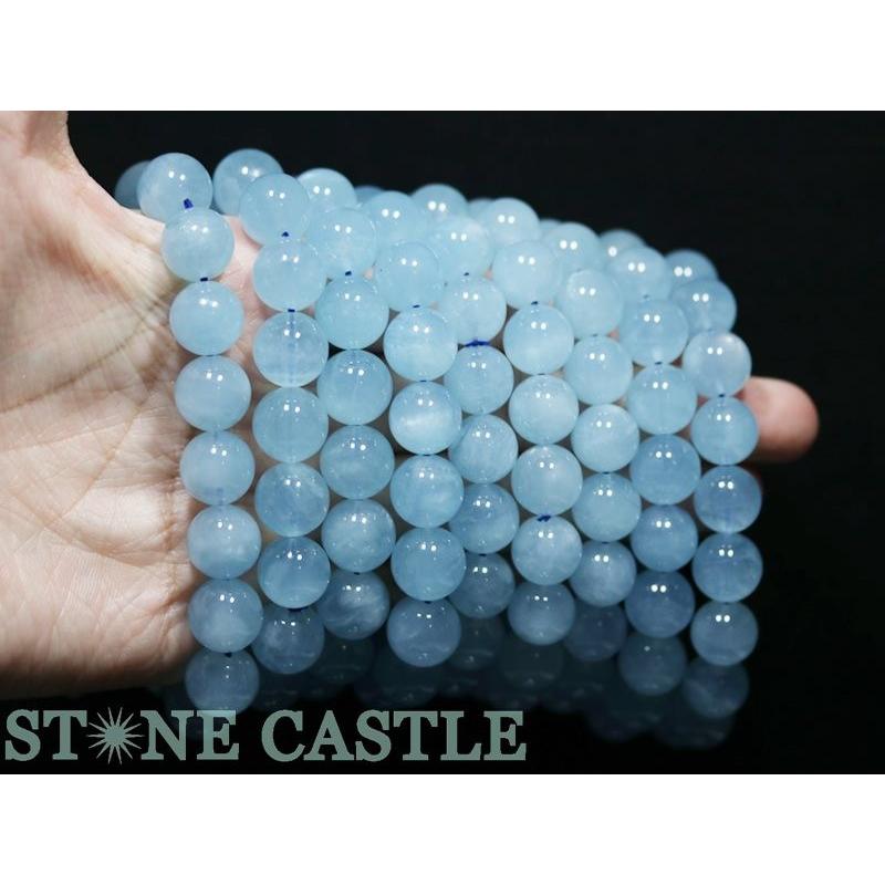 石流通センター 高品質 天然石 ブレスレット キャッツアイアクアマリン