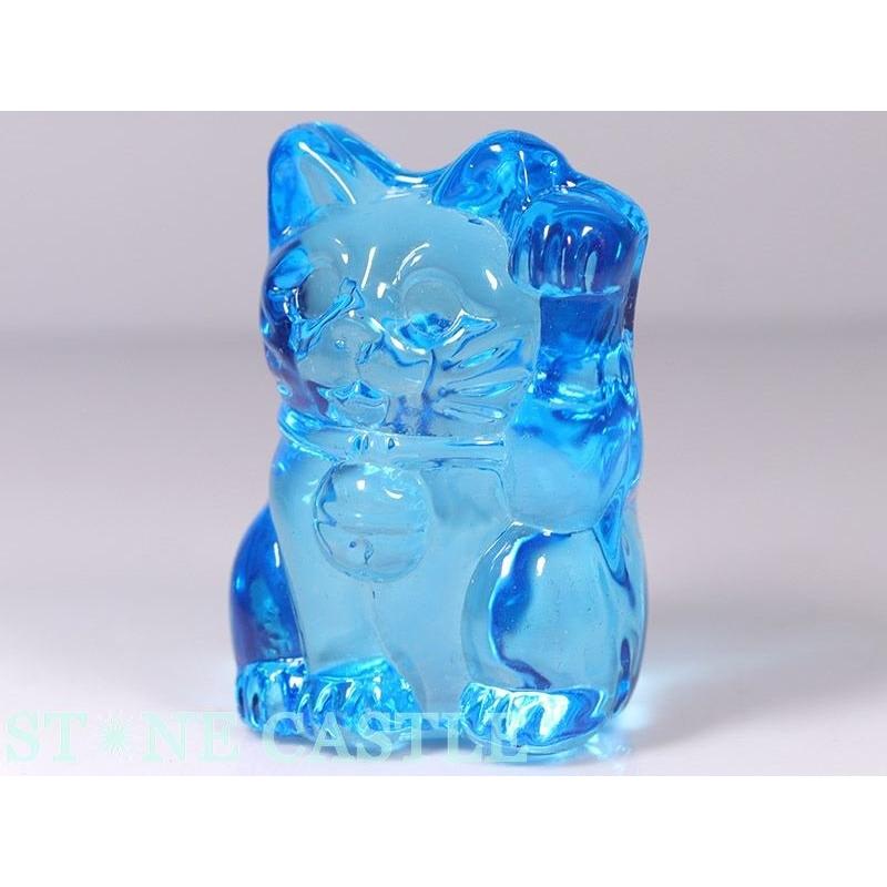石流通センター 天然石 彫刻置物 招き猫 クリスタルガラス (小 石流通センター 天然石 彫刻置物 招き猫 クリスタルガラス (小