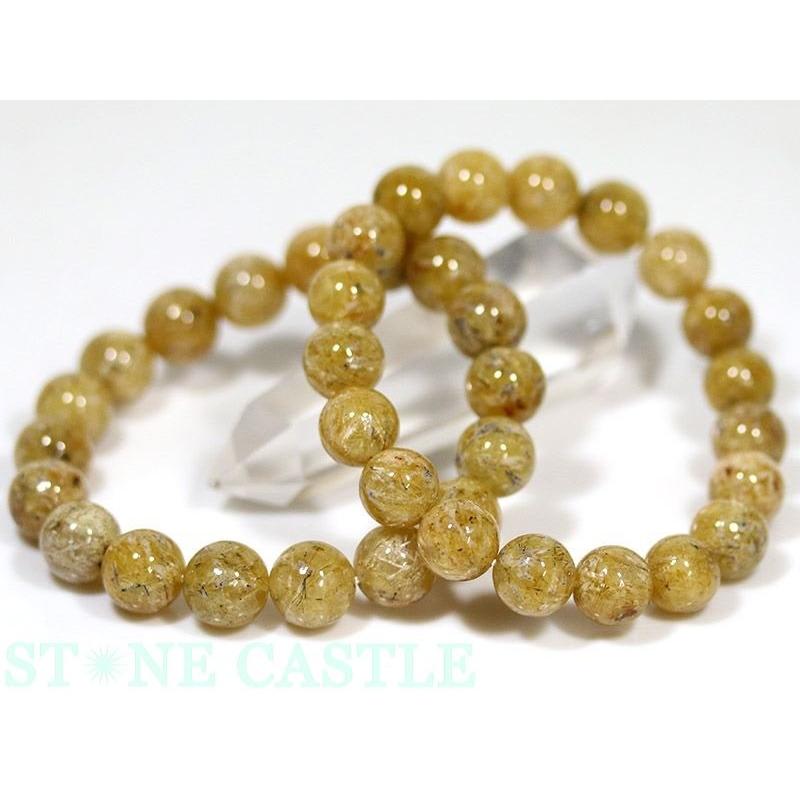 石流通センター 高品質 天然石 ブレスレット 瑪瑙ルチル (ライトカラー