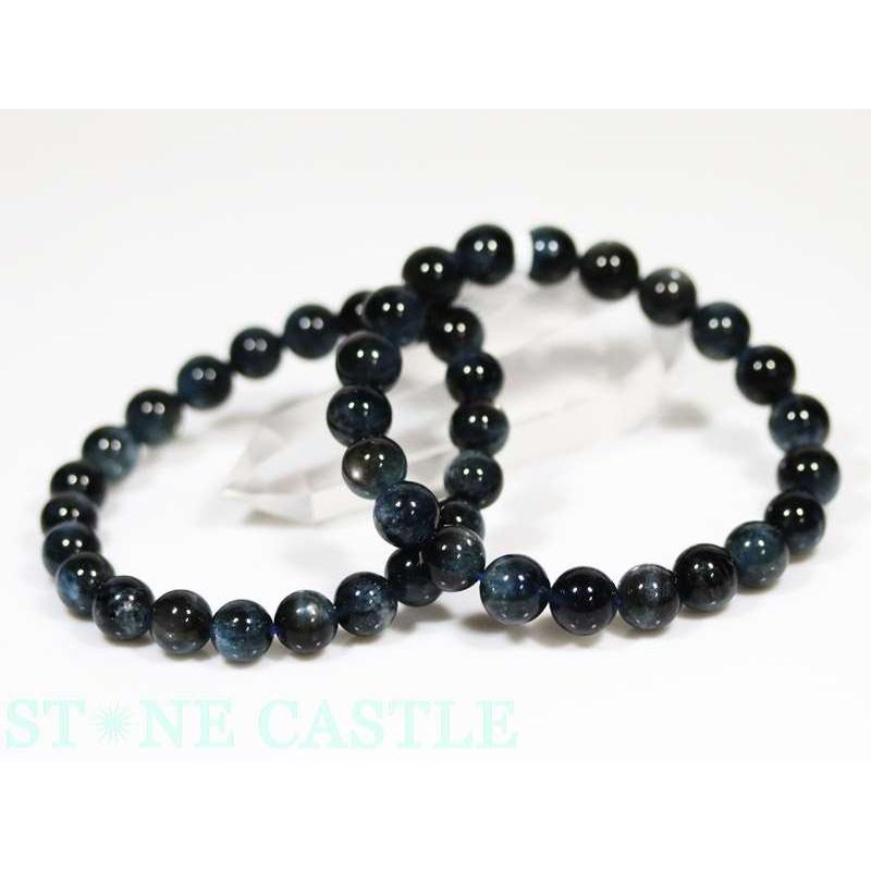 高品質 ブラックシラーアクアマリン ブレスレット ブラックスター 9.5