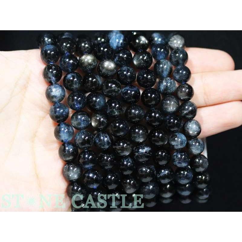 高品質 ブラックシラーアクアマリン ブレスレット ブラックスター 9.5