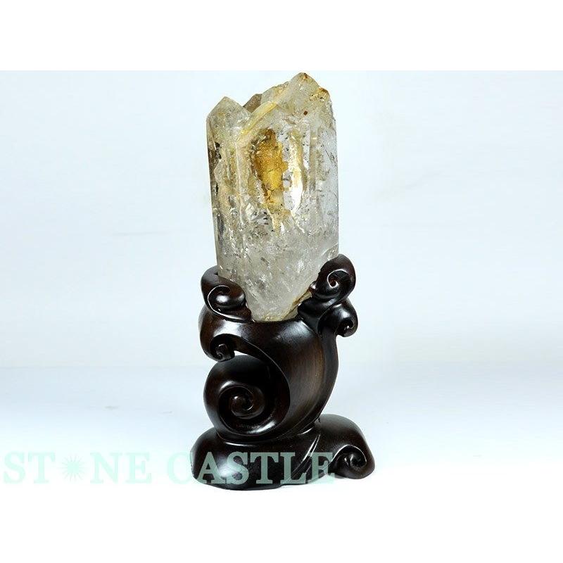 石流通センター 原石一点物 天然石 原石 水入り水晶 レインボー付 (台付) No.04 パワーストーン