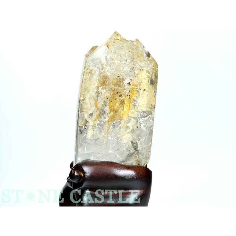 石流通センター 原石一点物 天然石 原石 水入り水晶 レインボー付 (台付) No.04 パワーストーンの画像