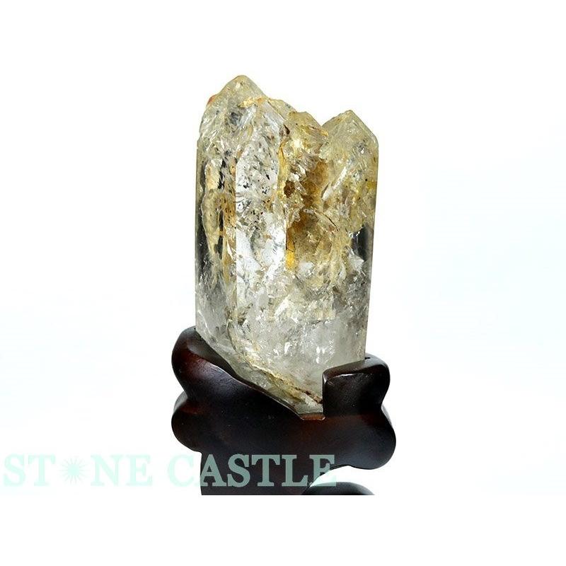 石流通センター 原石一点物 天然石 原石 水入り水晶 レインボー付 (台付) No.04 パワーストーンの画像