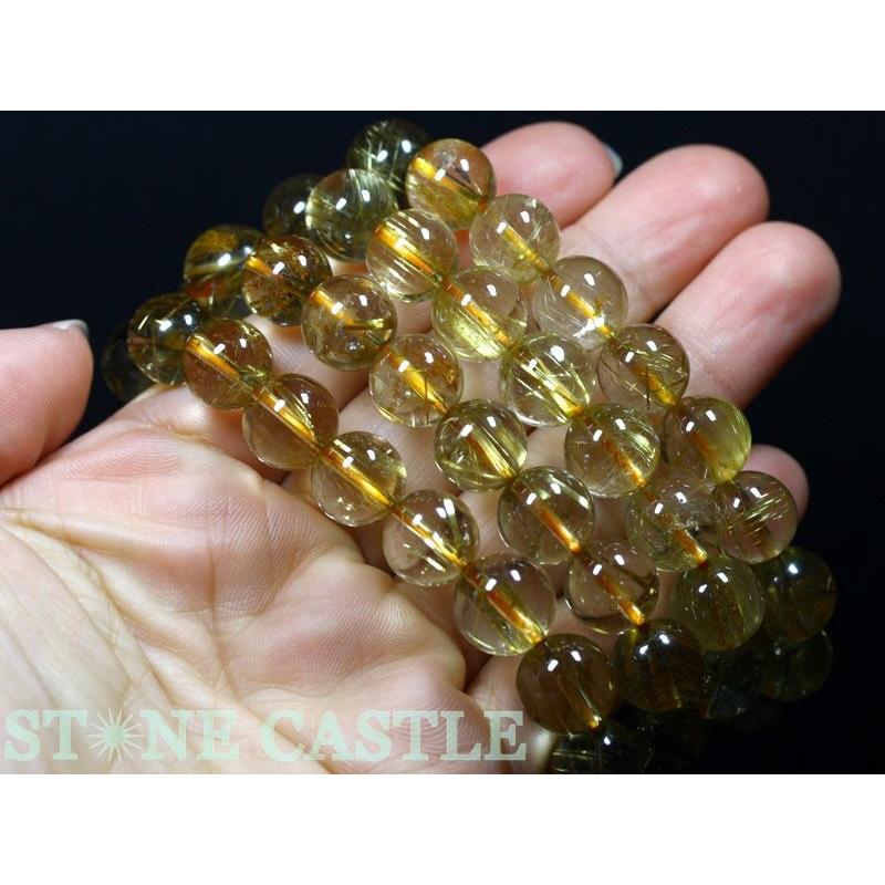 石流通センター 高品質 天然石 ブレスレット 極太タイチンルチルクォーツ (6A) (約11〜11.5mm) (ケース付) パワーストーンの画像