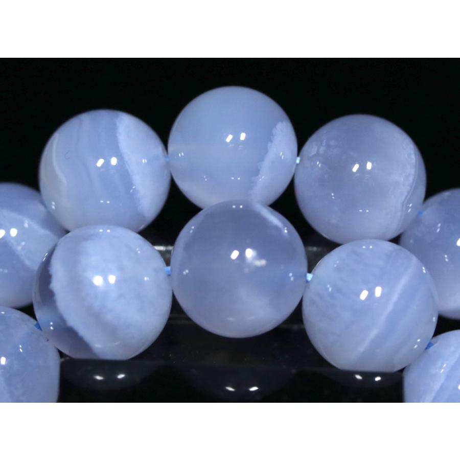 石流通センター 高品質 天然石 ブレスレット 天然ブルーカルセドニー (3A) (約11〜11.5mm) パワーストーンの画像