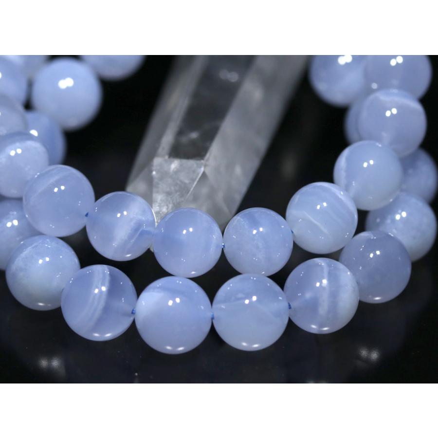 石流通センター 高品質 天然石 ブレスレット 天然ブルーカルセドニー (3A) (約11〜11.5mm) パワーストーンの画像