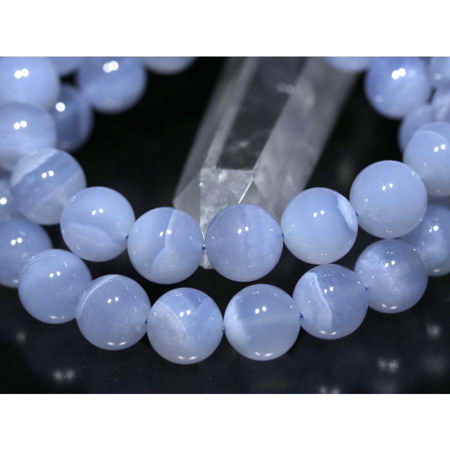 石流通センター 高品質 天然石 ブレスレット 天然ブルーカルセドニー (3A) (約11〜11.5mm) パワーストーンの画像