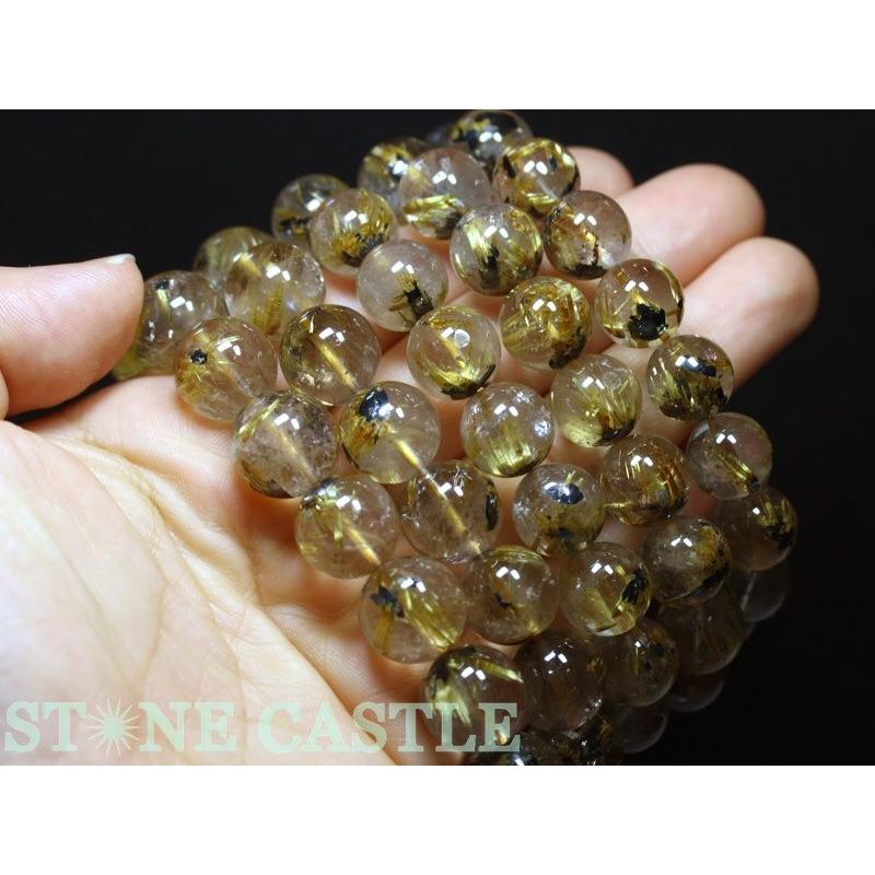 石流通センター 高品質 天然石 ブレスレット 太陽タイチンルチルクォーツ (2A) (約12.5〜13mm) パワーストーン_4