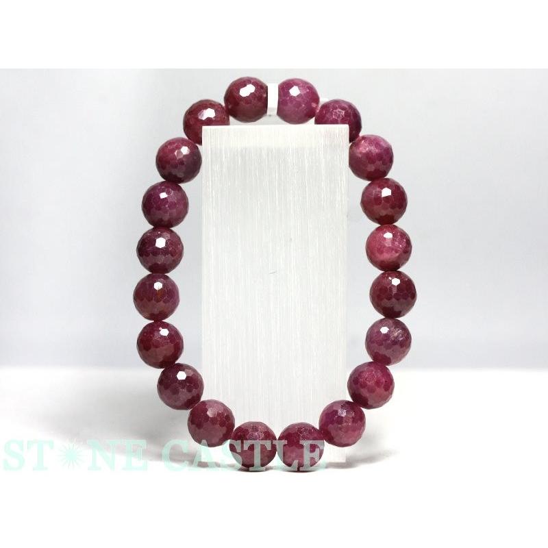 石流通センター 高品質 天然石 ブレスレット ルビー 128面カット (5A