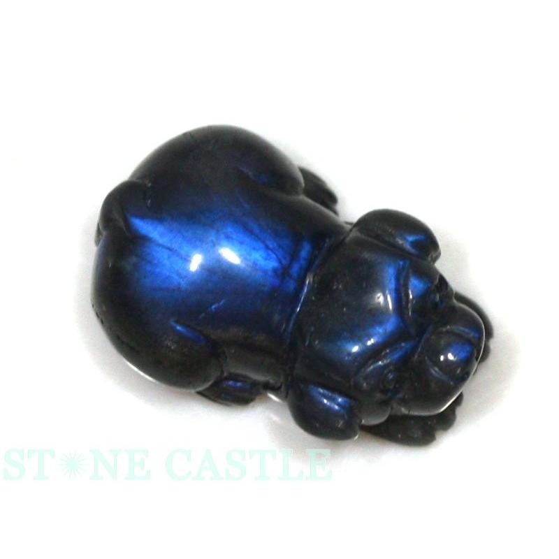 石流通センター 置物一点物 天然石 彫刻置物 犬 キャッツアイブラックラブラドライト No.01 パワーストーン