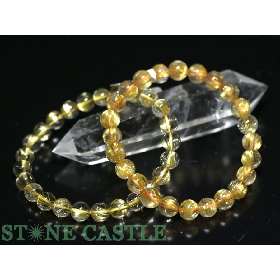 石流通センター 高品質 天然石 ブレスレット 極太タイチンルチル