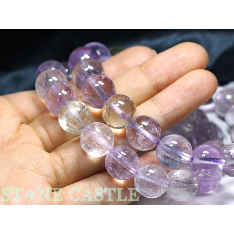 石流通センター 高品質 天然石 ブレスレット クンツァイト (6A) (約13〜13.5mm) (ケース付) パワーストーンの画像