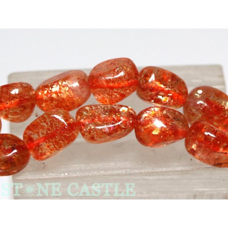 石流通センター 高品質 天然石 ブレスレット ストロベリーサンストーン