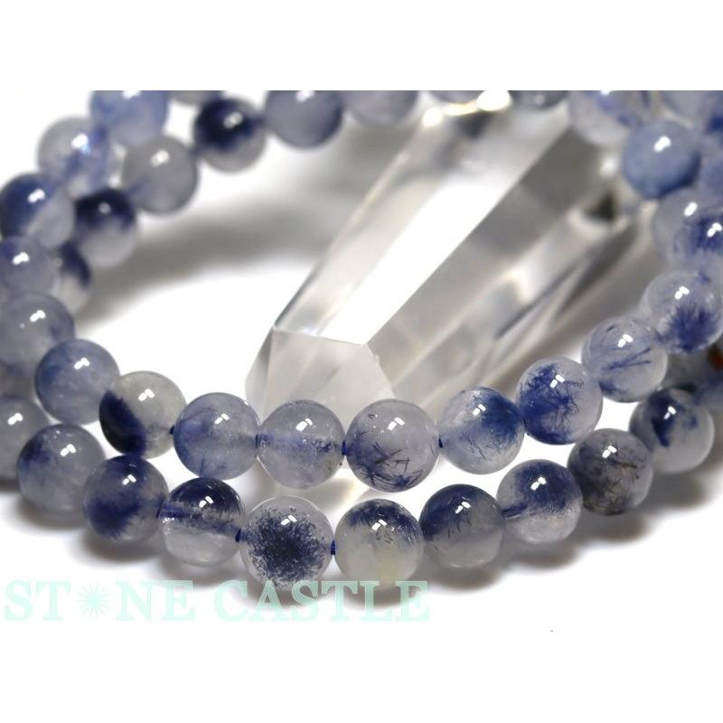 石流通センター 高品質 天然石 ブレスレット デュモルチライトインクォーツ (3A) (約7.5〜8mm) パワーストーン 高品質 天然石 ブレスレット 約7 8mm パワーストーン