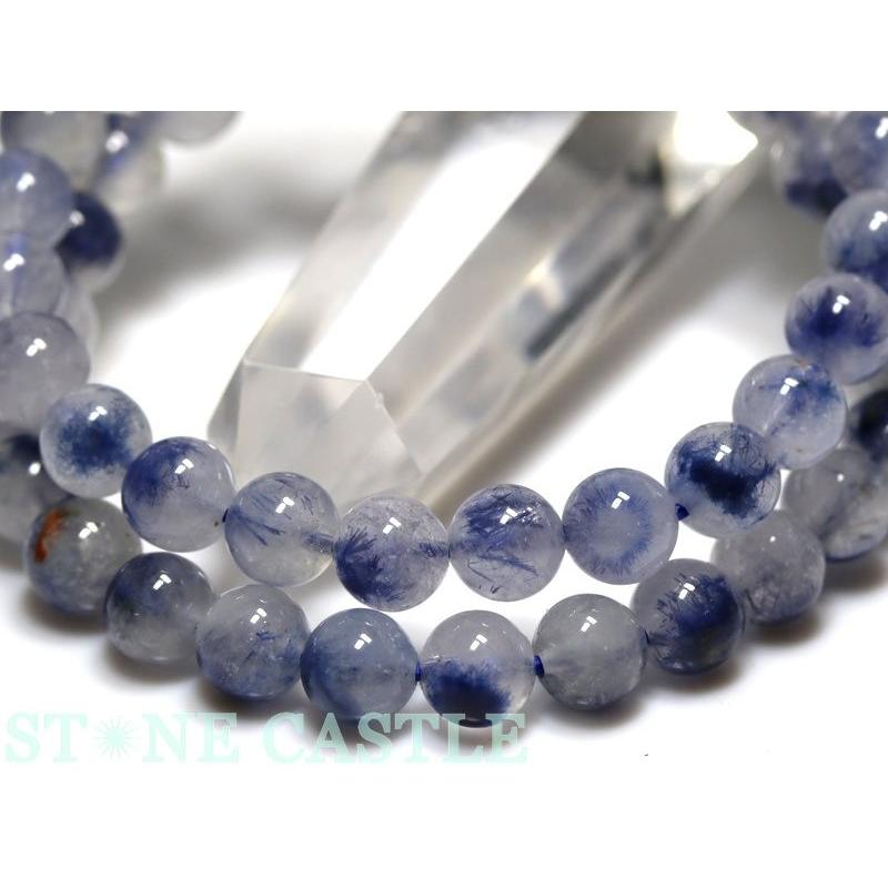 石流通センター 高品質 天然石 ブレスレット デュモルチライトインクォーツ (3A) (約7.5〜8mm) パワーストーン 高品質 天然石 ブレスレット 約7 8mm パワーストーン