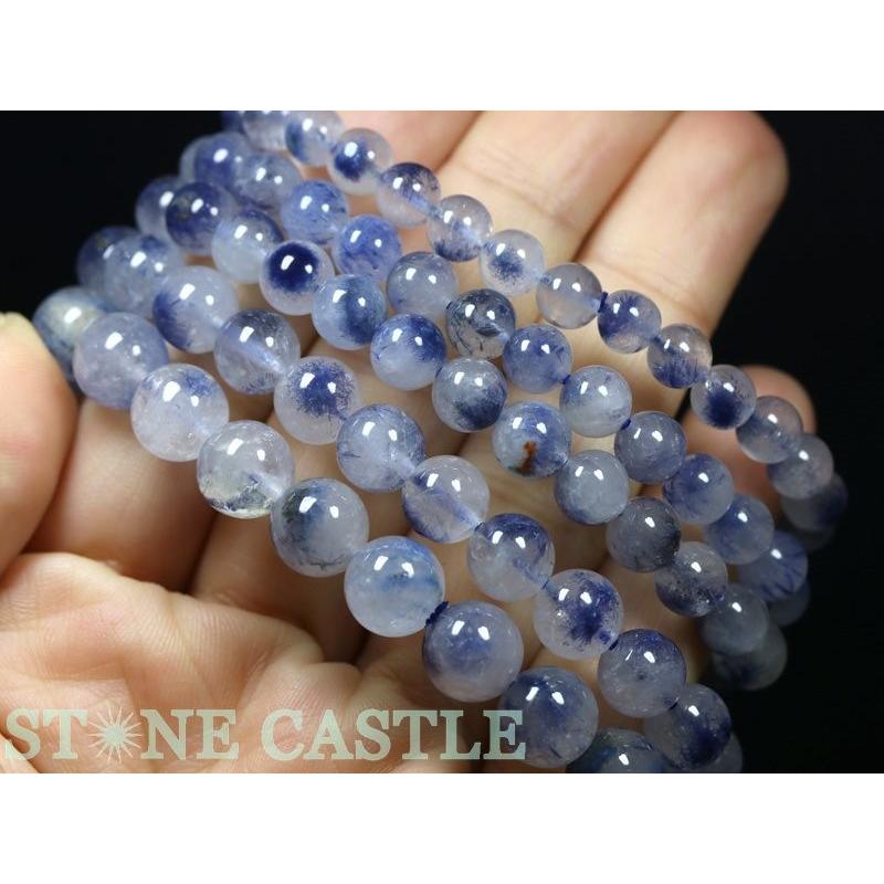 石流通センター 高品質 天然石 ブレスレット デュモルチライトインクォーツ (3A) (約7.5〜8mm) パワーストーン 高品質 天然石 ブレスレット 約7 8mm パワーストーン