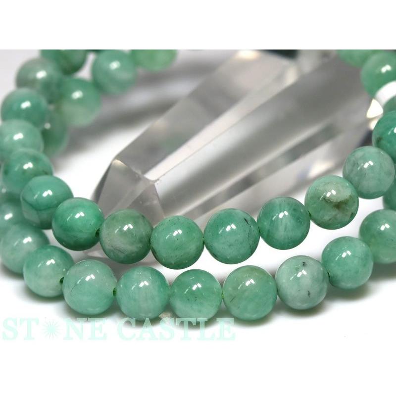 石流通センター 高品質 天然石 ブレスレット エメラルド (6A) (ブラジル産) (約7.5〜8mm) パワーストーンの画像