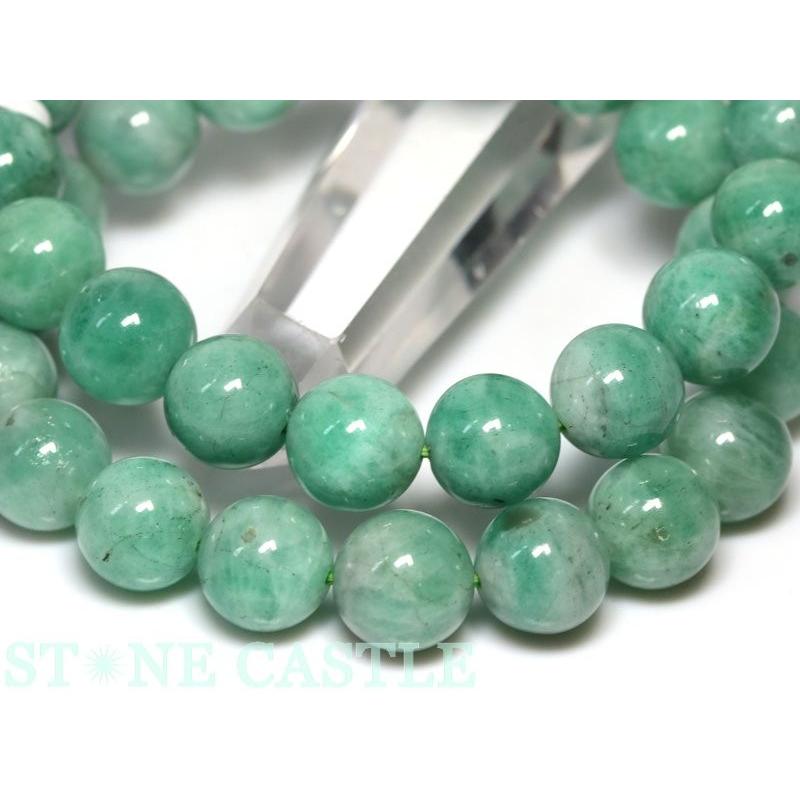 石流通センター 高品質 天然石 ブレスレット エメラルド (6A) (ブラジル産) (約11〜11.5mm) (ケース付) パワーストーンの画像