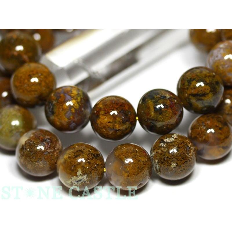 石流通センター 高品質 天然石 ブレスレット プルームアゲート(羽毛瑪瑙) (約13〜13.5mm) (鑑別済) パワーストーン