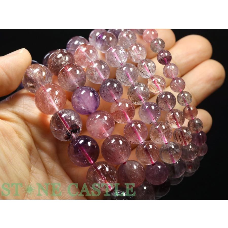 石流通センター 高品質 天然石 ブレスレット スーパーセブン (5A) (約12.5〜13mm) (ケース付) パワーストーンの画像