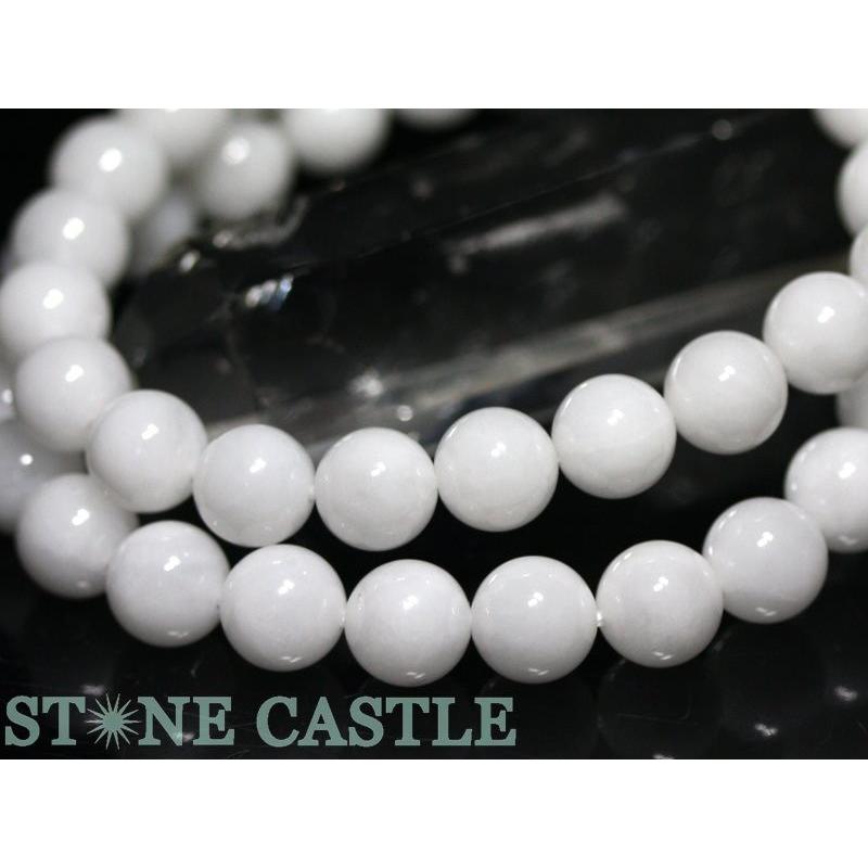 Ｈ＆Ｅ社　ホワイトアゼツライト ☆高品質☆H&E社ホワイトアゼツライト (約8mm) 正規品【ブレスレット