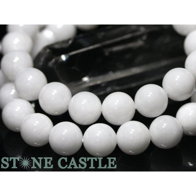 高品質 天然石 ブレスレット H&E社製 ホワイトアゼツライト (約10mm