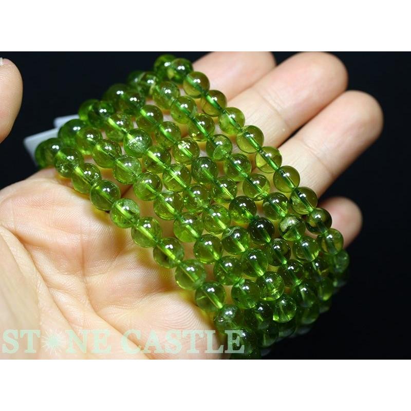 石流通センター 高品質 天然石 ブレスレット ペリドット (5A) (約7