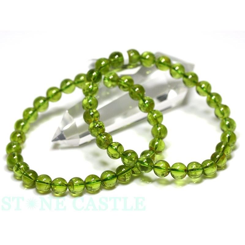 石流通センター 高品質 天然石 ブレスレット ペリドット (5A) (約7.5
