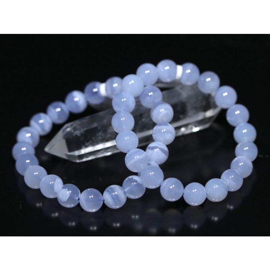 石流通センター 高品質 天然石 ブレスレット 天然ブルーカルセドニー
