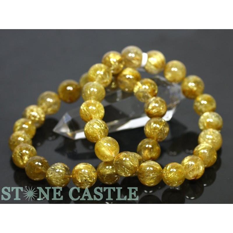 ルチルクォーツ ブレスレット 大粒 約13mm 鑑別書付き】シルバールチルクォーツのブレスレット【13mm