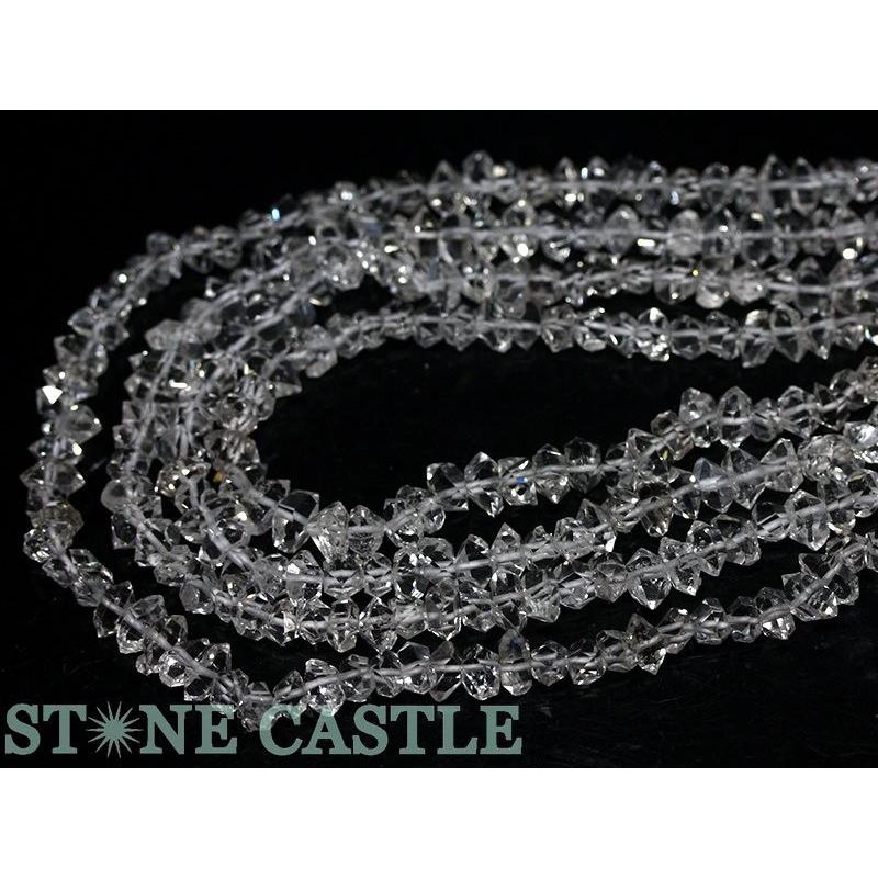 石流通センター 天然石 ビーズ アクセサリー カットビーズ ハーキマーダイヤモンド原石 (EX) 約5x8mm パワーストーン