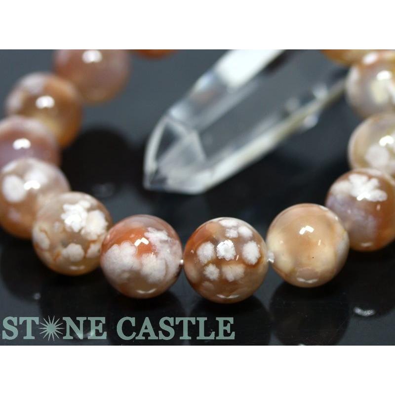 桜瑪瑙　高品質　天然石ブレスレット 🌟パッと華やぐ☆透明感ある桜瑪瑙ブレスレットをご紹介☆ 桜瑪瑙