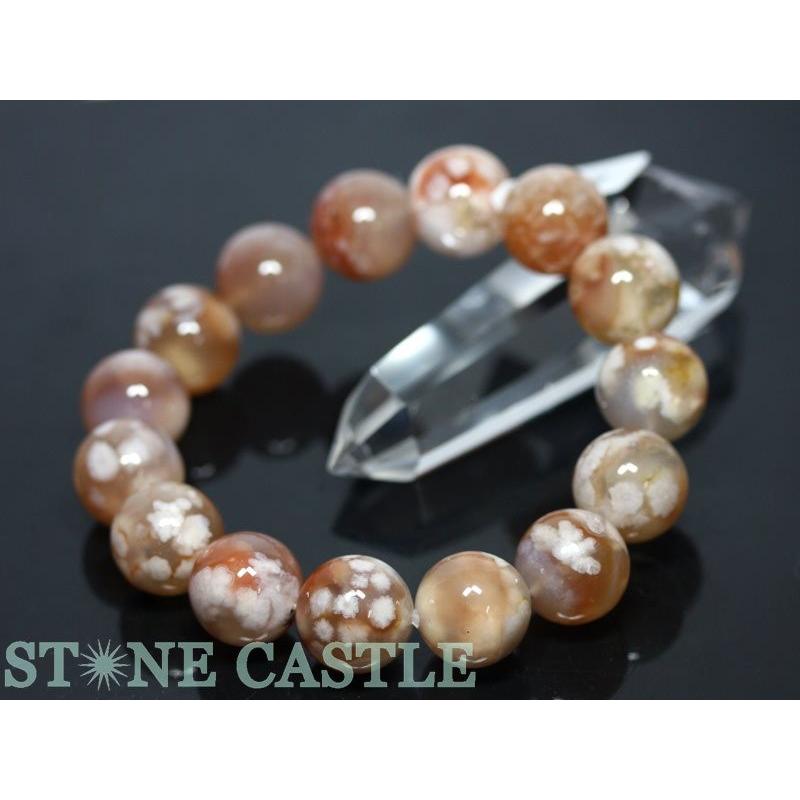 グリーン桜瑪瑙 ハート 握り石 置き石 ②