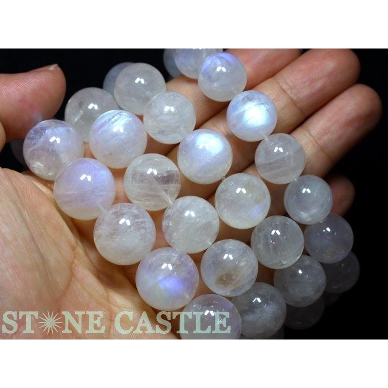 石流通センター 高品質 天然石 ブレスレット ムーンストーン (5A) (約14〜14.5mm) (ケース付) パワーストーンの画像