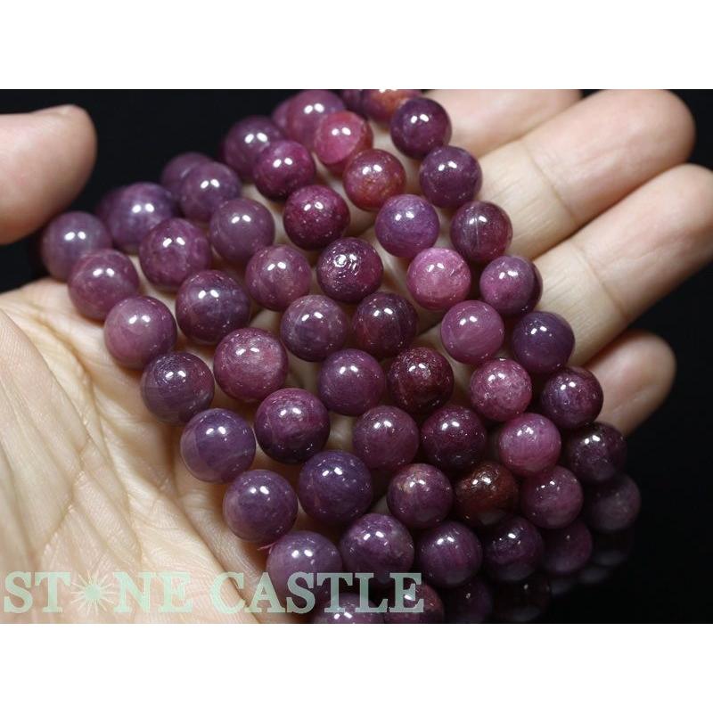 石流通センター 高品質 天然石 ブレスレット ルビー (5A) (約14.5〜15mm) (ケース付) パワーストーンの画像