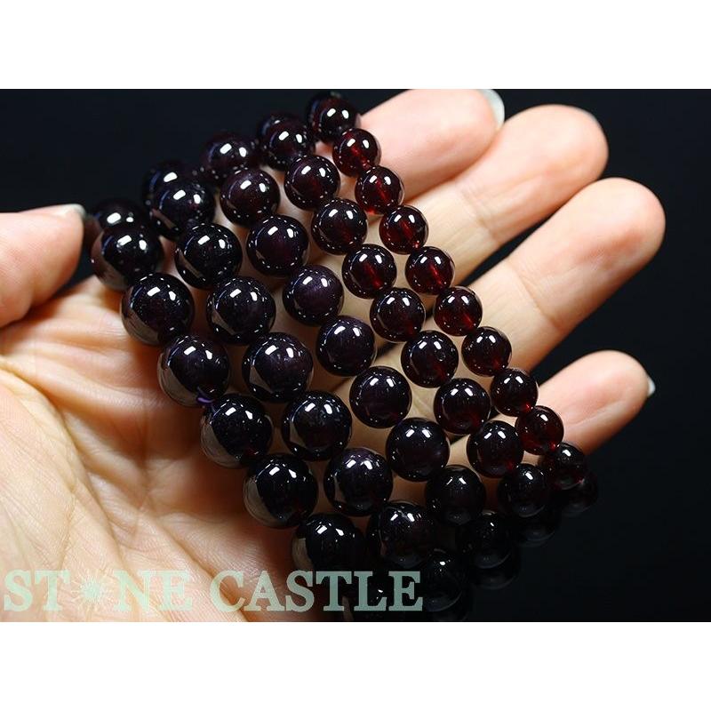 石流通センター 高品質 天然石 ブレスレット アルマンディンガーネット