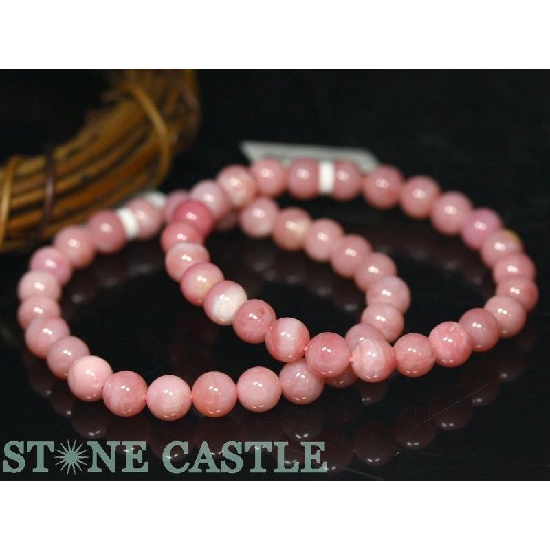 石流通センター 高品質 ブレスレット ピンクオパール (6A) (約7〜7.5mm) 天然石 パワーストーン