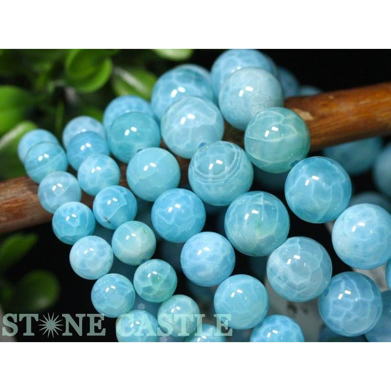 高品質ラリマー ブレスレット内径16〜16.5cm(8〜mmラウンド)