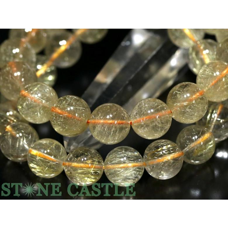 石流通センター 高品質 天然石 ブレスレット ゴールデンルチルクォーツ (3A) (約13〜13.5mm) (ケース付) パワーストーン_2