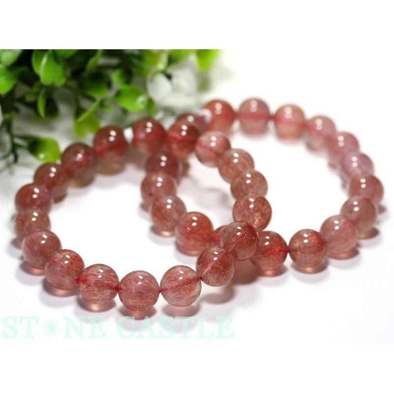 石流通センター 高品質 天然石 ブレスレット ロイヤルストロベリークォーツ (カザフスタン産) (約11.5〜12mm) (ケース付) パワーストーン