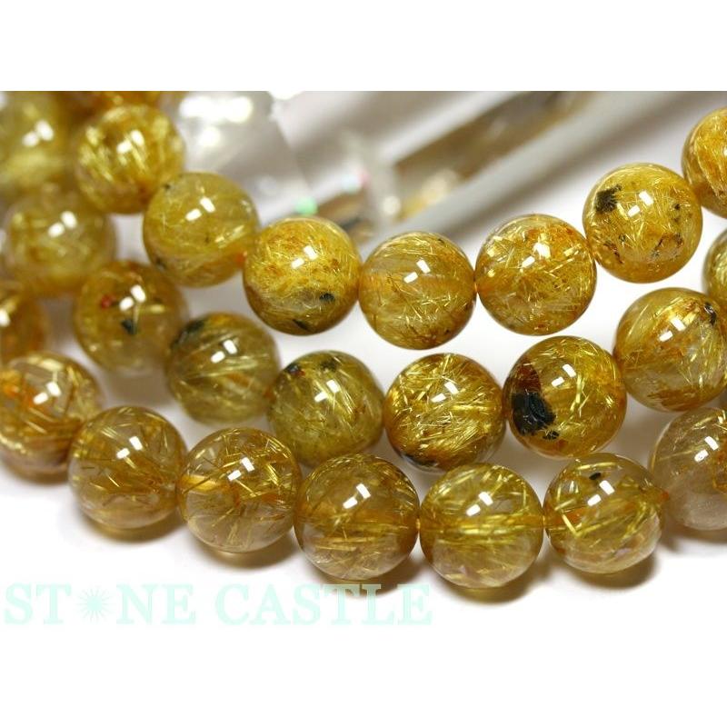石流通センター 高品質 ブレスレット 太陽タイチンルチルクォーツ (5A) (約7.5〜8mm) 天然石 パワーストーンの画像