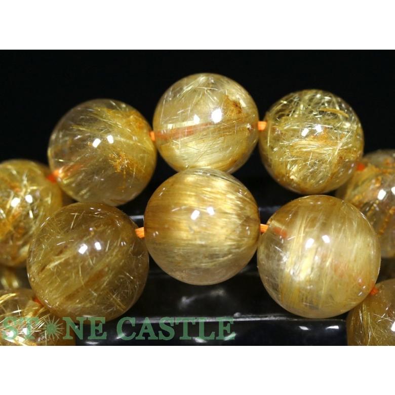 石流通センター 高品質 天然石 ブレスレット 極太タイチンルチルクォーツ (6A) (約12〜12.5mm) (ケース付) パワーストーンの画像