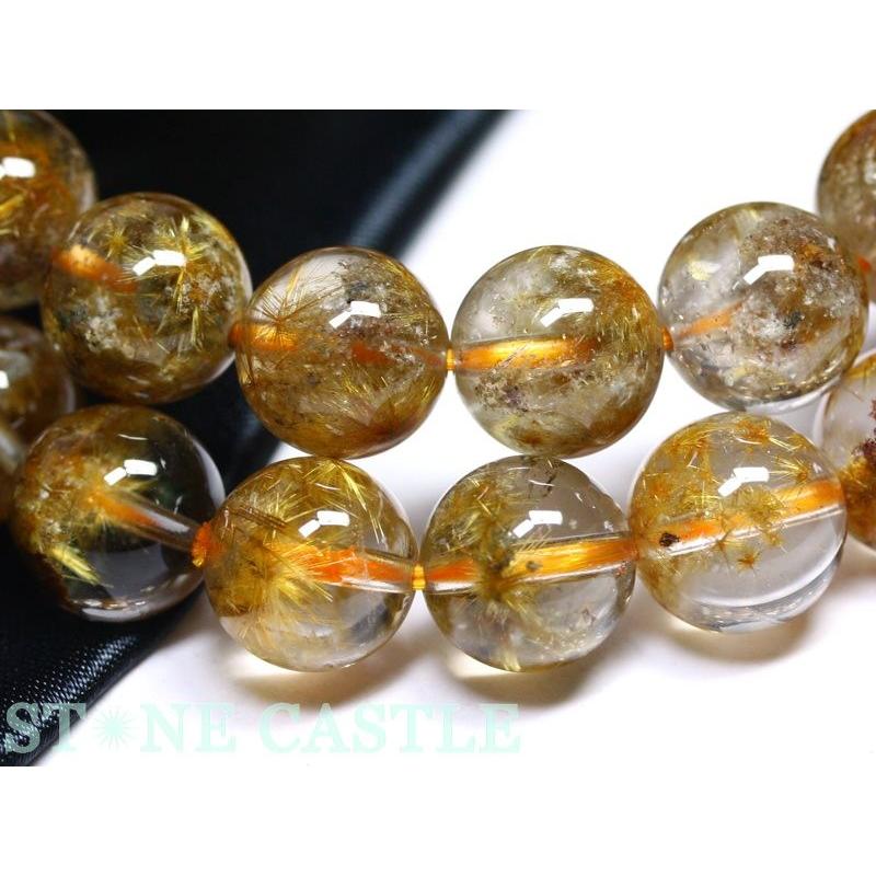 石流通センター 高品質 天然石 ブレスレット 菊花タイチンルチルクォーツ (3A) (約11〜11.5mm) パワーストーンの画像