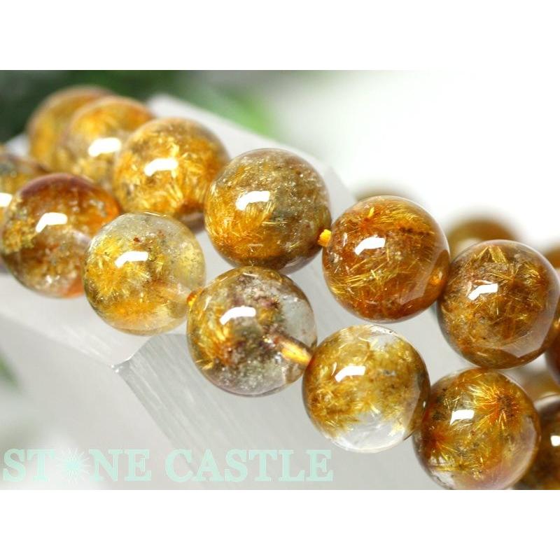 石流通センター 高品質 天然石 ブレスレット 菊花タイチンルチルクォーツ (5A) (約11〜11.5mm) (ケース付) パワーストーンの画像