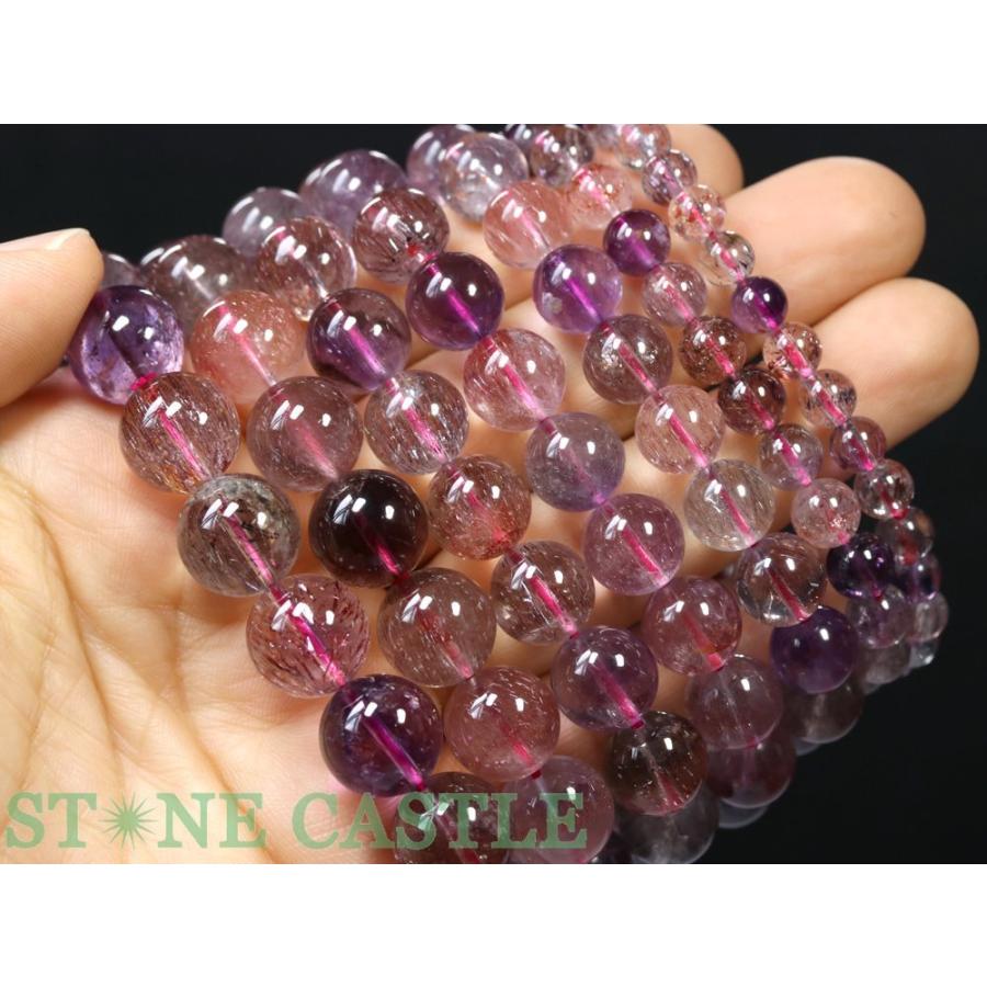 天然石 スーパーセブン8.5～9mm玉ブレスレット 内周18.0cm